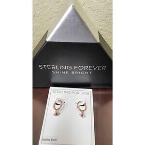 Mini Rose Gold Evil Eye Hoops 9mm NWT